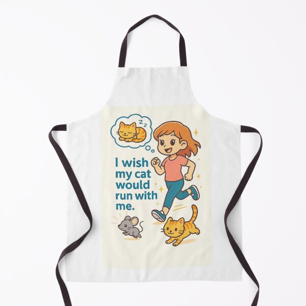 Item preview, I Wish My Cat Would Run With Me – Cute Kawaii Cat Runner T-Shirt designed and sold by Swiftthistle.