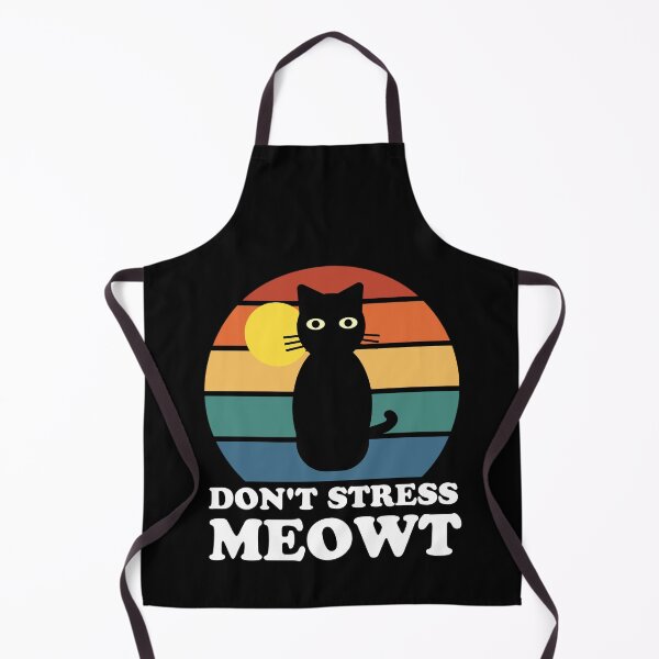 Item preview, Don't Stress Meowt - Retro Sunset Black Cat Funny Quote Pun designed and sold by Sunserize Designs.