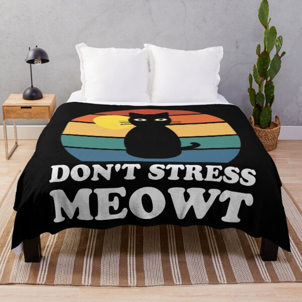 Item preview, Don't Stress Meowt - Retro Sunset Black Cat Funny Quote Pun designed and sold by Sunserize Designs.