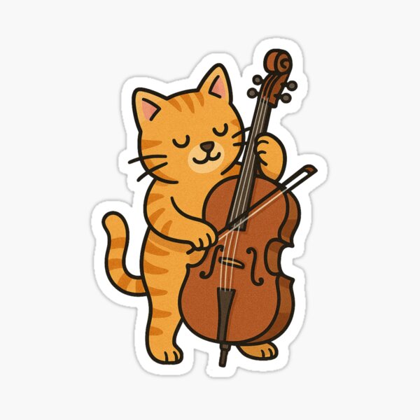 Item preview, Elegant Ginger Cat Playing Cello designed and sold by Brontox.