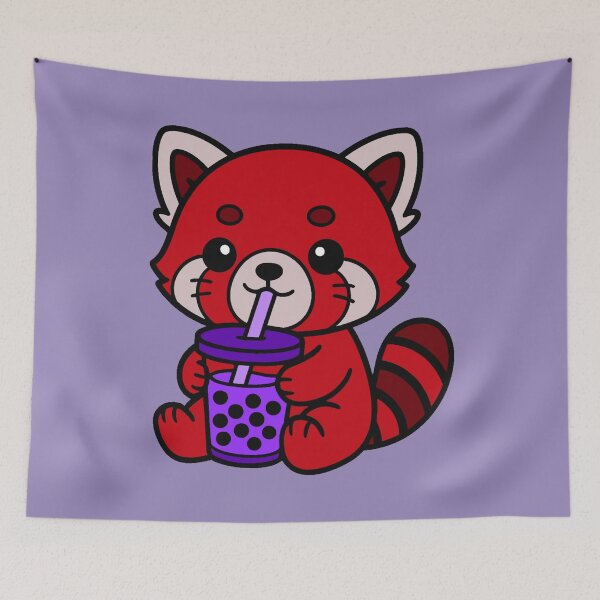 Item preview, Bubble Tea Red Panda - Purple designed and sold by AngelMiette.