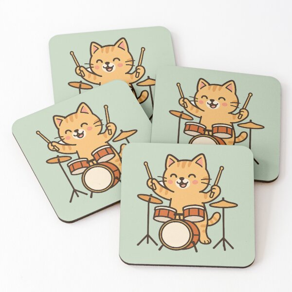 Item preview, Energetic Ginger Cat Playing Drums designed and sold by Brontox.