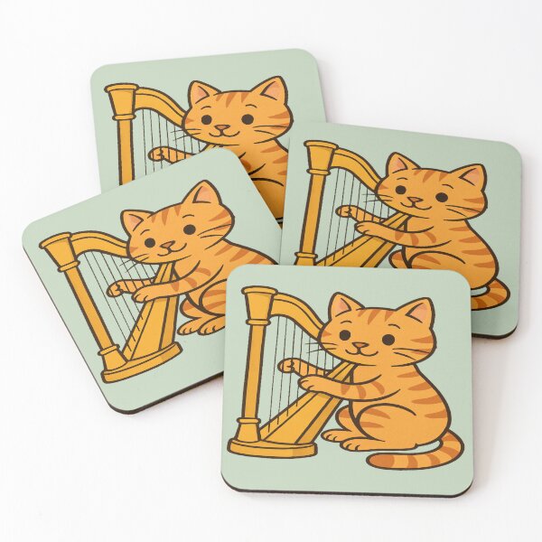 Item preview, Heavenly Ginger Cat Playing Harp designed and sold by Brontox.