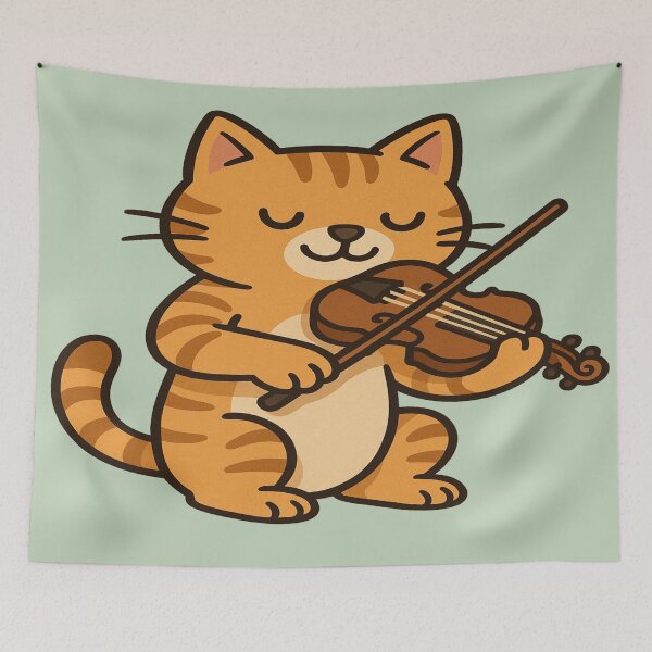 Item preview, Graceful Ginger Cat Playing Violin  designed and sold by Brontox.
