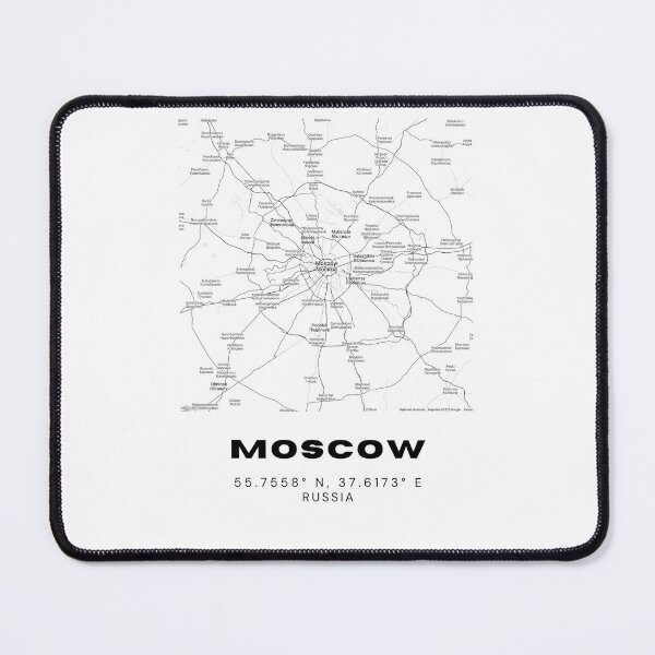 Item preview, Moscow Map – Minimalist Black & White City Layout Print designed and sold by RM-Journey.