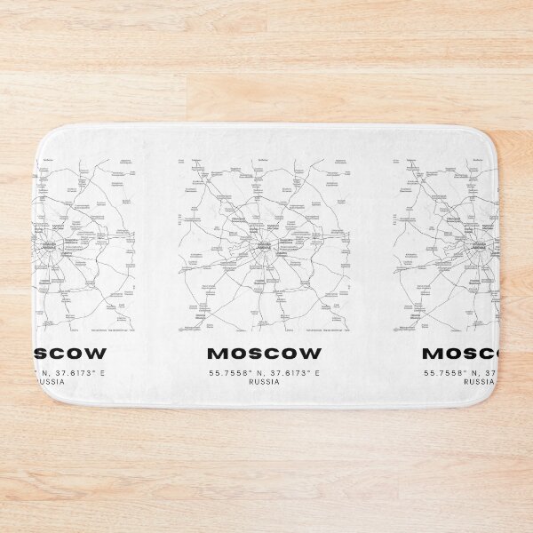 Item preview, Moscow Map – Minimalist Black & White City Layout Print designed and sold by RM-Journey.