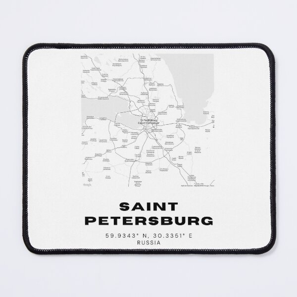 Item preview, Saint Petersburg Map – Elegant Minimalist Black & White Poster designed and sold by RM-Journey.