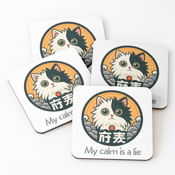 Item preview, My Calm Is A Lie Cat Design - Black and White Kitty Art designed and sold by IAPICTURE.