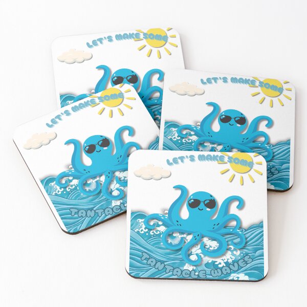 Item preview, LET'S MAKE SOME TENTACLE WAVES-Octopus's Day Out Art print designed and sold by skim3080.