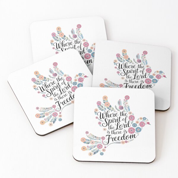 Item preview, Where the Spirit of the Lord Is There Is Freedom, Floral Dove designed and sold by Faithloveshop.