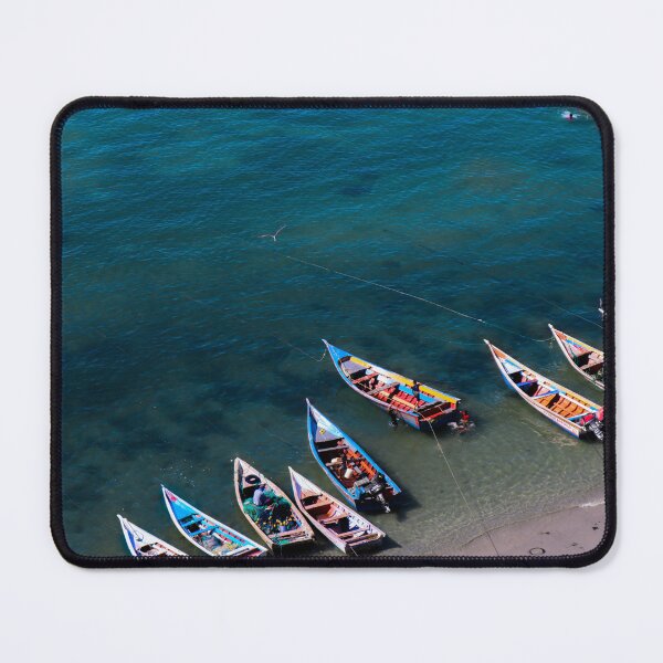 Item preview, Aerial View of Margarita Beach with Turquoise Waters and Fishing Boats designed and sold by Ana Zambrano Photography.