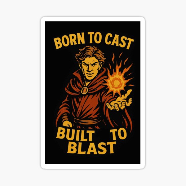 Item preview, Born to Cast, Built to Blast – Funny DnD Sorcerer T-Shirt for Tabletop RPG Fans designed and sold by CharAndChain.