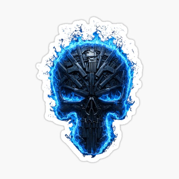 Item preview, Metal Skull Blue Fire designed and sold by Rex Vox.