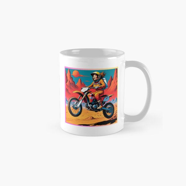 Item preview, Cute motocross girl in space sticker gift for you, 80s retro comic styles #2. designed and sold by UrbanTRIP.