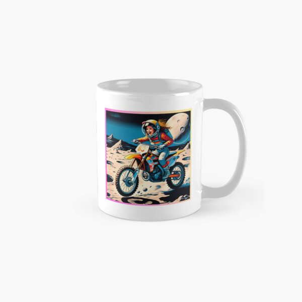 Item preview, Cute motocross girl in space sticker gift for you, 80s retro comic styles #5. designed and sold by UrbanTRIP.