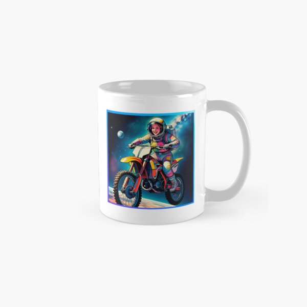 Item preview, Cute motocross girl in space sticker gift for you, 80s retro comic styles #9. designed and sold by UrbanTRIP.