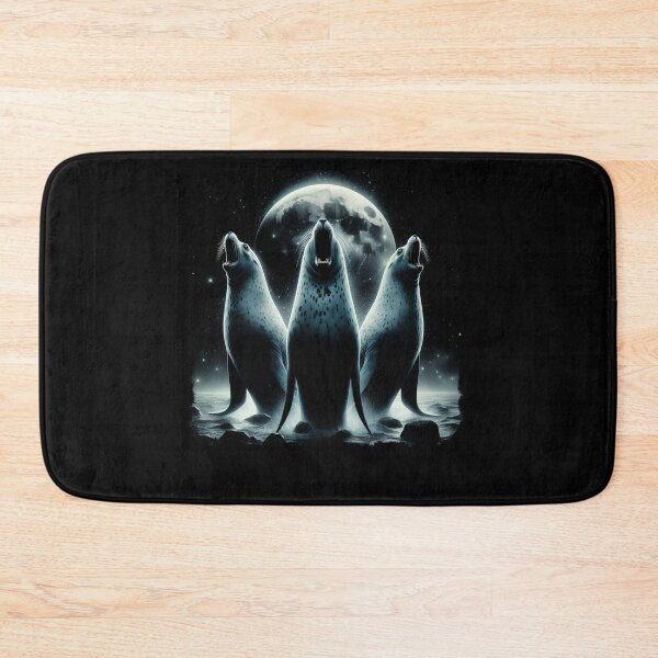 Item preview, Three Seals Howling at Moon Like Three Wolves Funny designed and sold by Kimberley King Art  King Art.