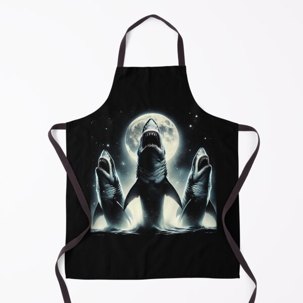 Item preview, Three Sharks Howling at Moon Like Three Wolves Funny designed and sold by Kimberley King Art King Art.
