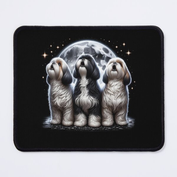 Item preview, Three Shih Tzus Howling at Moon Like Three Wolves Funny designed and sold by Kimberley King Art  King Art.