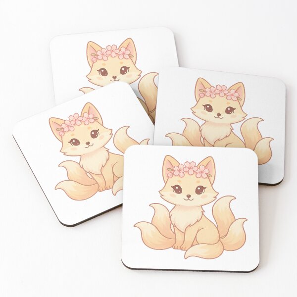 Item preview, Kawaii Kitsune Spirit – Sakura Crown Fox designed and sold by NipponPop.