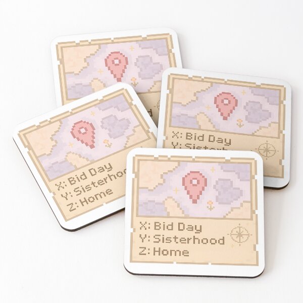 Item preview, Sorority Map Coordinates – Bid Day, Sisterhood, Home designed and sold by summer-loving.