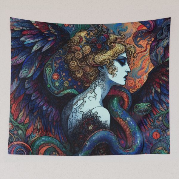 Item preview, Abstract Serpent Lady Art designed and sold by TheDarkWardrobe.