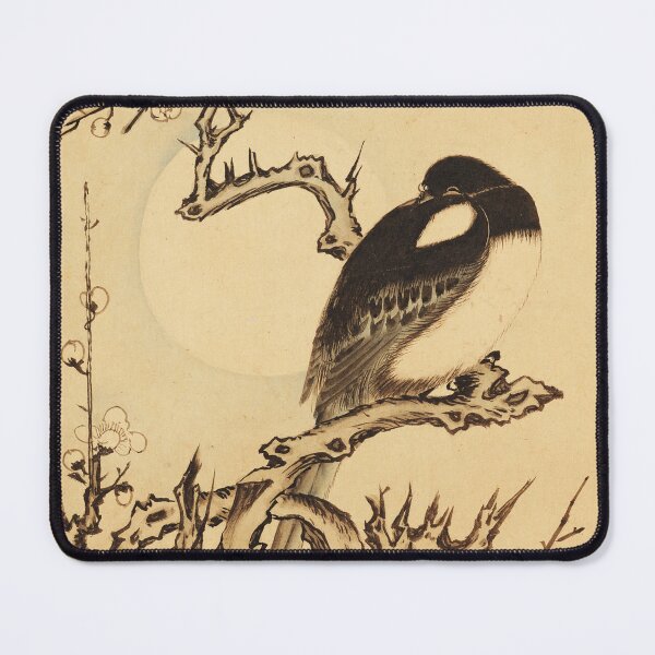 Item preview, Korean Nature Art Plum Blossom Bird and Full Moon Korean traditonal art Vintage illustration designed and sold by allpalgo.