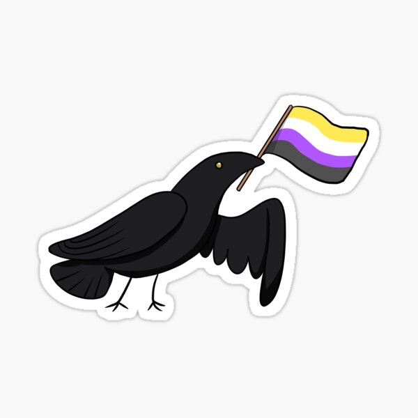 Pride Corvids - Nonbinary Sticker