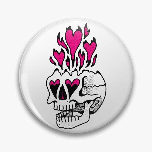 Item preview, Pink mind blown skull with hearts  designed and sold by Jilly Rose Ink.
