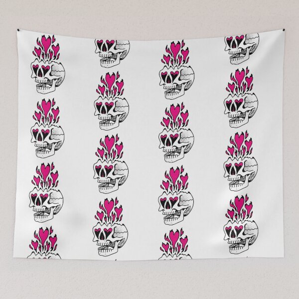 Item preview, Pink mind blown skull with hearts  designed and sold by Jilly Rose Ink.