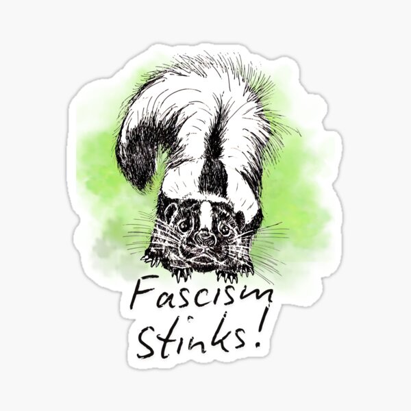 Aperçu de l'œuvre Le fascisme pue la mouffette créée et vendue par Adams’ Animals.