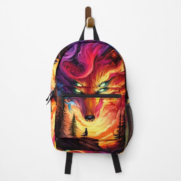 Item preview, Eternal Beasts Flame Giant Fire Fox Spirit Girl Warrior Sunset Forest Sky Battle Power designed and sold by mildaclairmo.