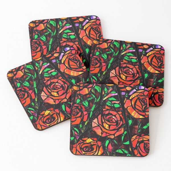 Item preview, Roses in stained glass designed and sold by Grandpa's Workshop.