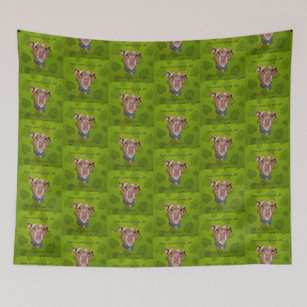 Item preview, Adopt A Senior Dog. (Pit Bull with Palm Leaves) designed and sold by scribblesbyelr.