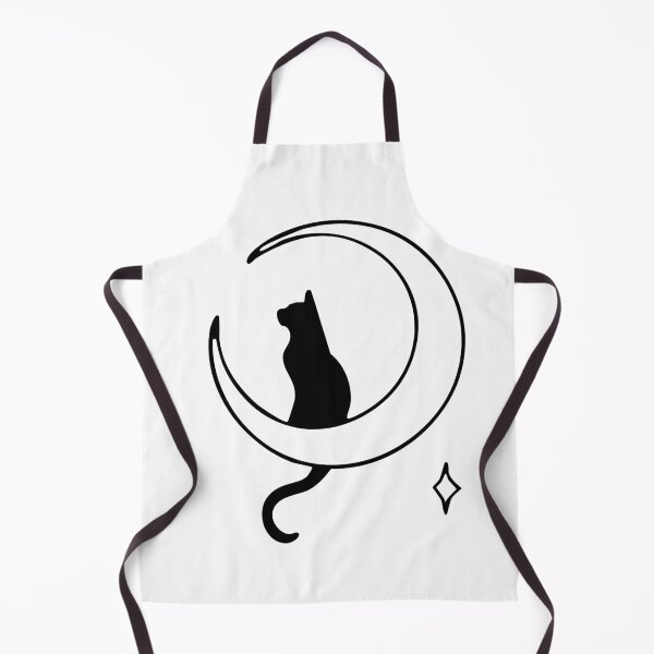 Item preview, Celestial Cat on Crescent Moon – Tattoo Style Black Ink Art designed and sold by InkStation24.