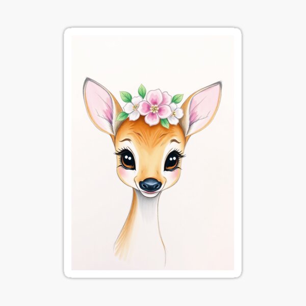 Item preview, Baby Fawn with Flower Crown – Soft Woodland Nursery designed and sold by Planthem.