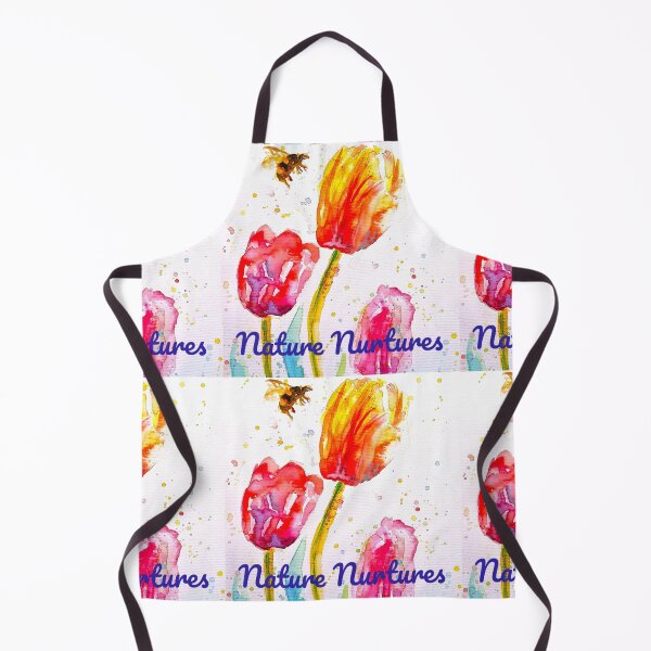 Item preview, Nature Nurtures Tulip and Bee Watercolor Painting Abstract Art Splash designed and sold by Sarah Rajkotwala.