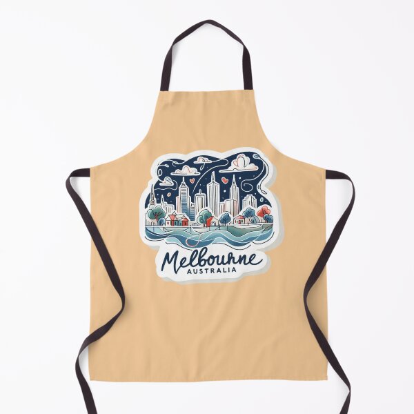 Item preview, Melbourne Australia Minimalist Watercolor Cityscape Sticker with Flag, designed and sold by PaintMeWorld.