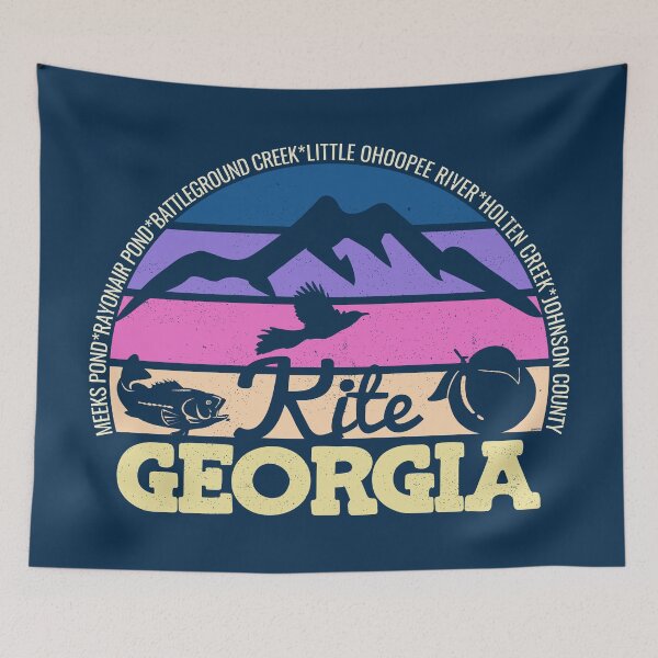 Item preview, Kite Georgia Sunset Retro Vintage Local Pride Logo designed and sold by CRHPOD20.