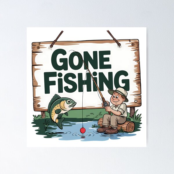 Item preview, Gone Fishing Design. designed and sold by Joseph Hail.