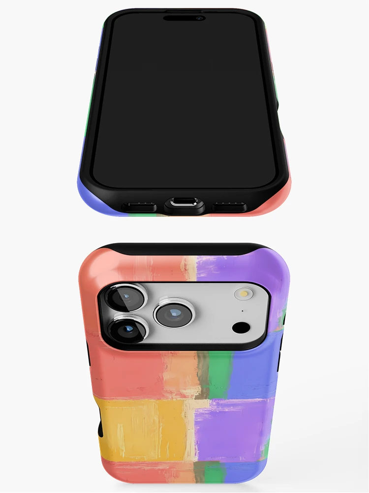 Thumbnail 3 of 4, iPhone Case, Vibrant Abstract Grid – Hand-Painted Color Block Pattern designed and sold by UniqueDesign751.