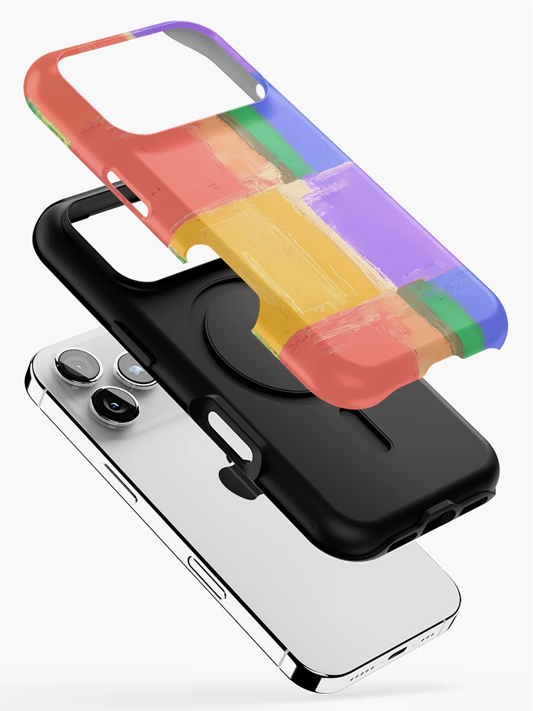 Thumbnail 2 of 4, iPhone Case, Vibrant Abstract Grid – Hand-Painted Color Block Pattern designed and sold by UniqueDesign751.