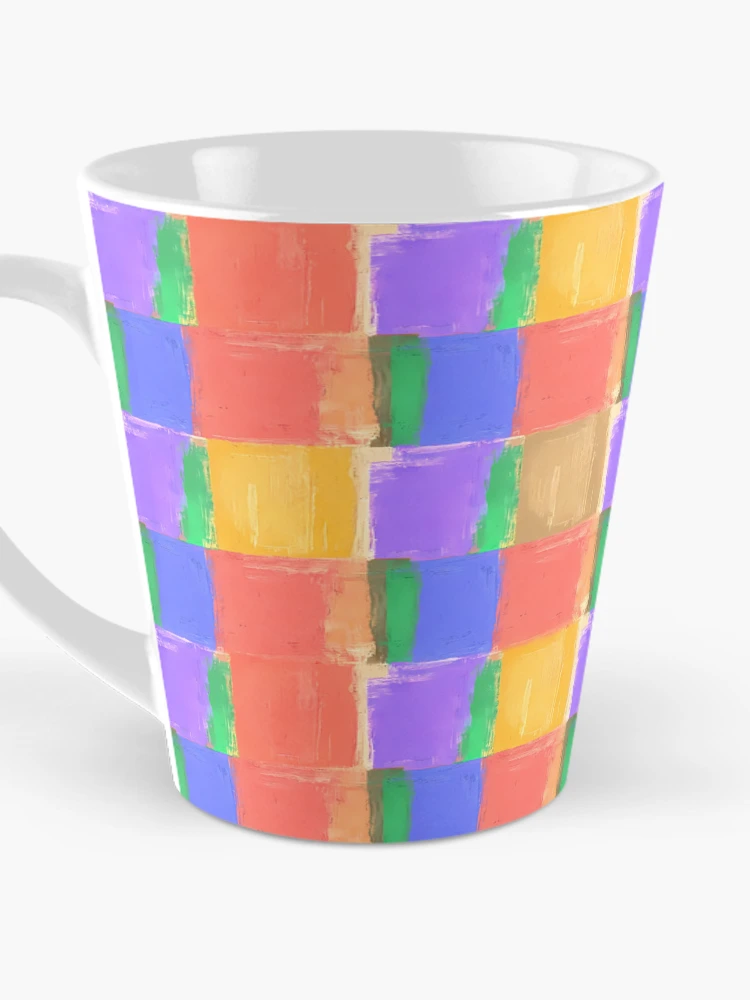 Thumbnail 3 of 4, Coffee Mug, Vibrant Abstract Grid – Hand-Painted Color Block Pattern designed and sold by UniqueDesign751.