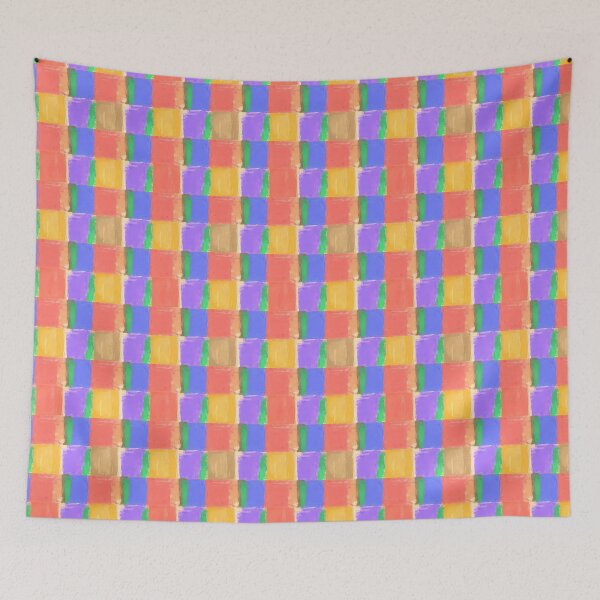 Item preview, Vibrant Abstract Grid – Hand-Painted Color Block Pattern designed and sold by UniqueDesign751.