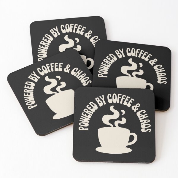 Item preview, Coffee Mom – Powered By Coffee and Chaos Funny Quote designed and sold by Mustapha  ALAHAYANE.