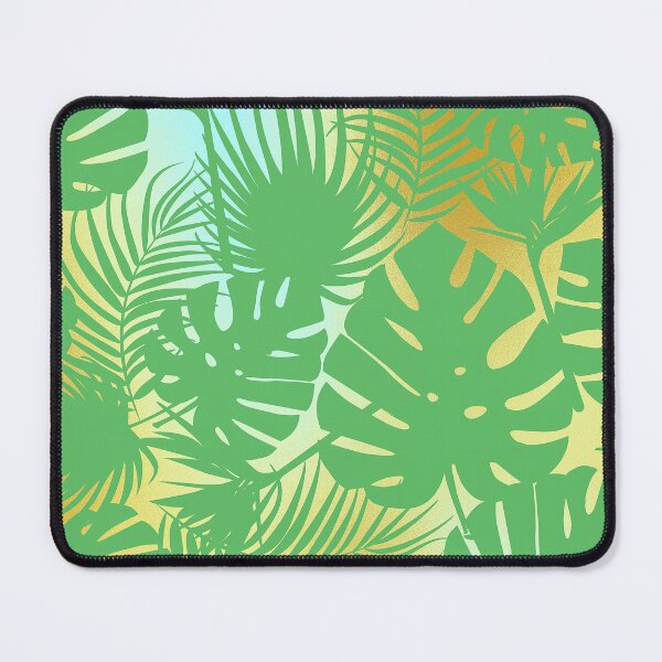 Item preview, Iridescent Palm Leaves Pattern On Aqua-Gold-Hues designed and sold by DEC02.