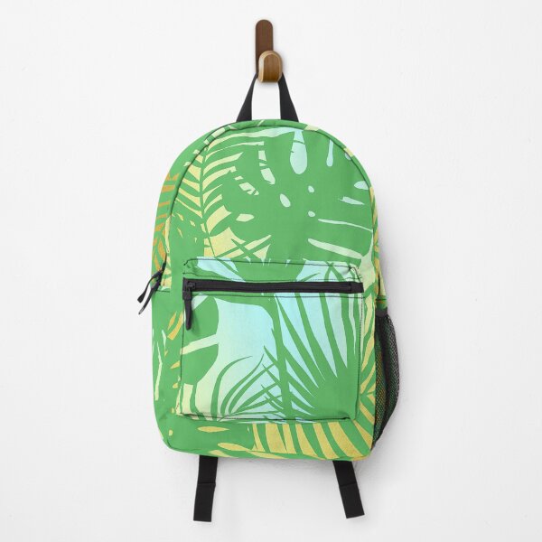 Item preview, Iridescent Palm Leaves Pattern On Aqua-Gold-Hues designed and sold by DEC02.