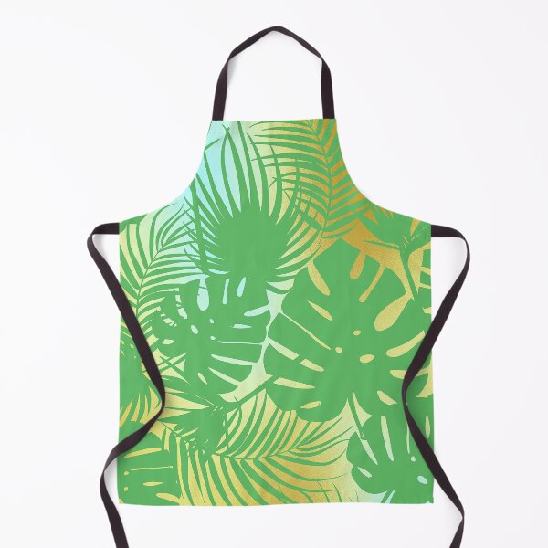 Item preview, Iridescent Palm Leaves Pattern On Aqua-Gold-Hues designed and sold by DEC02.