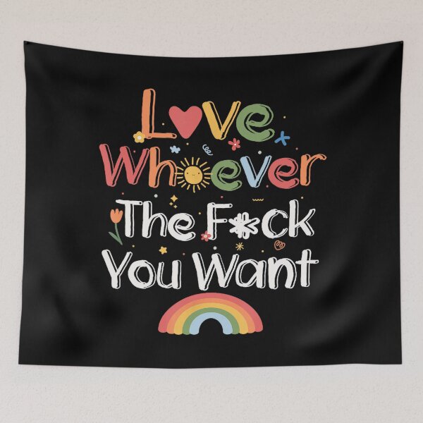 Item preview, Love Whoever The F Ck You Want LGBTQ Rainbow Pride Hearts designed and sold by Filek-mable.