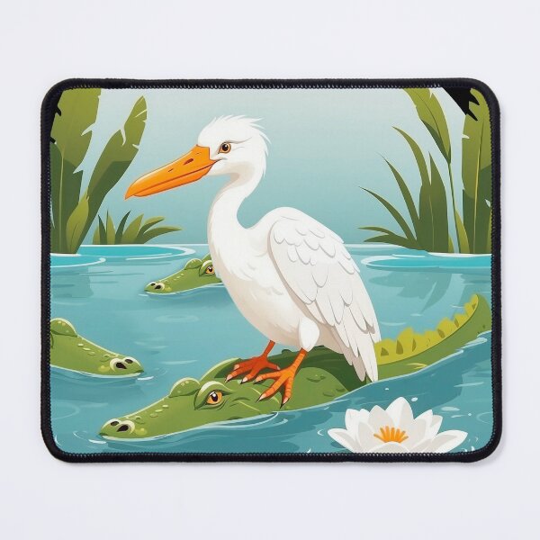 Item preview, Alligator and Stork in Swamp designed and sold by TurtleDojo.